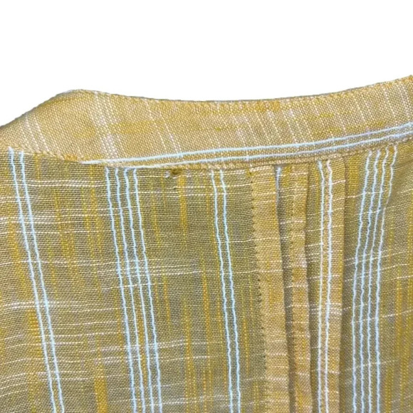 Club Z Collection Vintage Mustard Yellow Cotton Striped Tunic Dress - Picture 8 of 8
